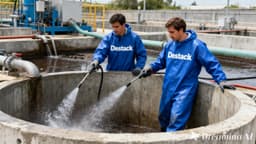 Limpeza de estaçâo de tratamento de esgoto